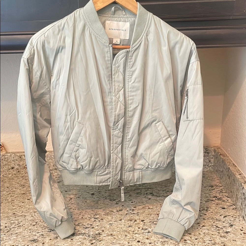 Aeropostale Light Green Bomber Jacket Lightweight Casual